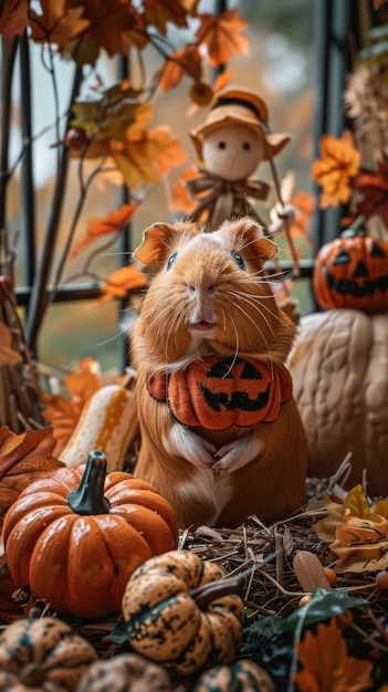 Free photo costumed animal for halloween