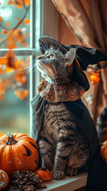 Free Photo costumed cat for halloween