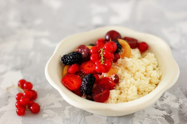 Cottage cheese with summer berries