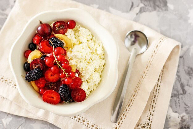 Cottage cheese with summer berries