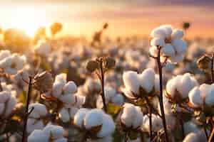 Free photo cotton growing plantation close up harvest seasons