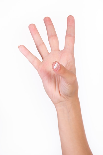 Free photo counting woman hands (4) isolated