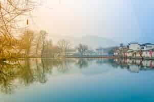 Free photo county village reflection water lake river