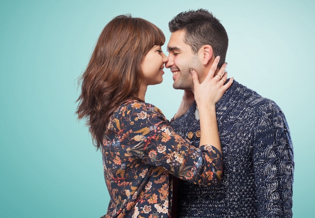 Couple about to kiss