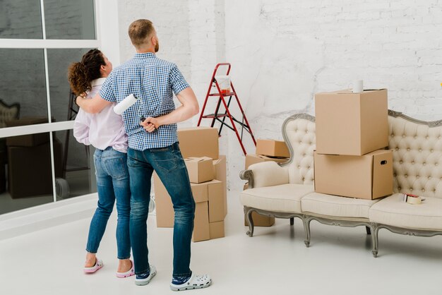 Couple admiring renovation