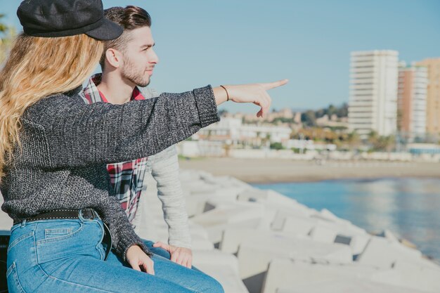 Couple by the sea