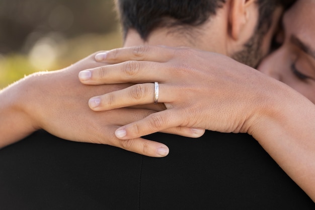 Couple celebrating engagement together