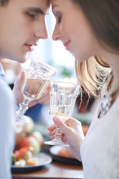 Couple drinking champagne