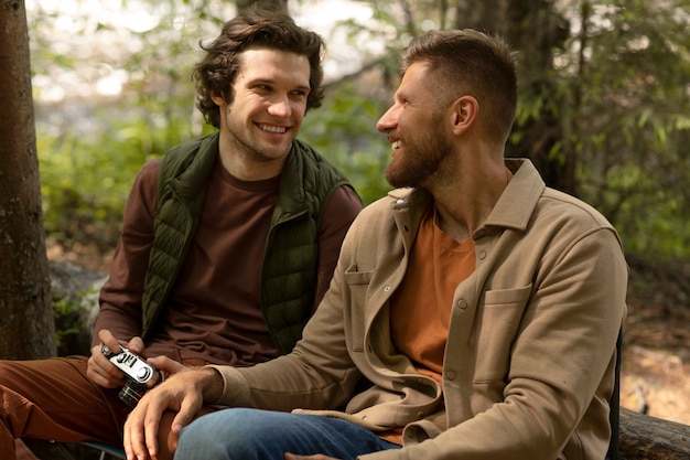 Couple enjoying family trip