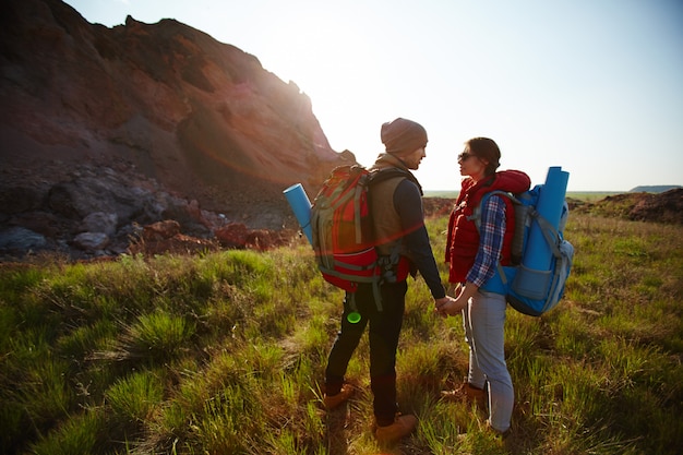 Free photo couple enjoying nature in north america