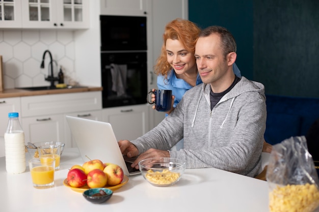 Couple enjoying quality time at home