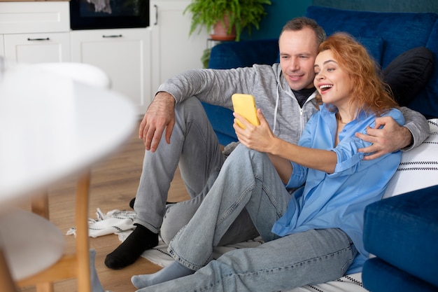 Couple enjoying quality time at home