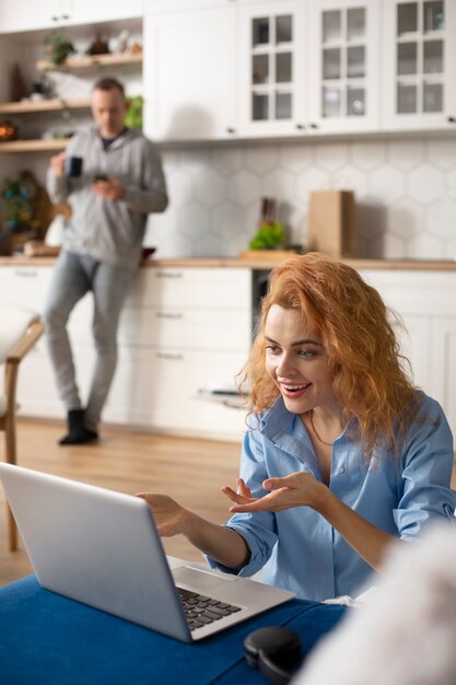 Couple enjoying quality time at home