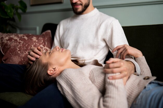 Couple enjoying their intimacy moments