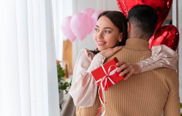 Couple enjoying valentines day celebration