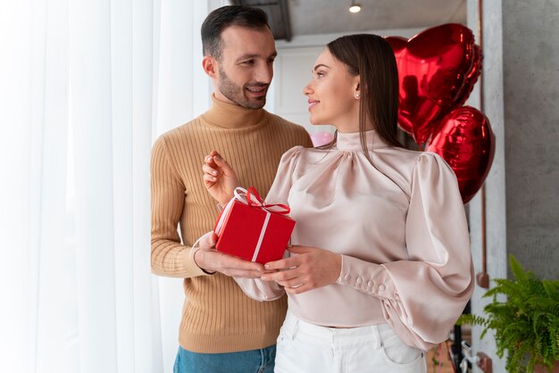 Couple enjoying valentines day celebration