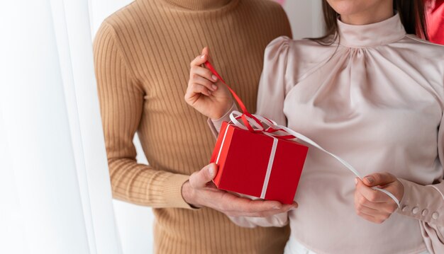 Couple enjoying valentines day celebration