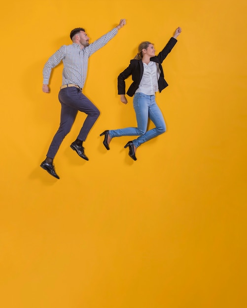 Free Photo couple floating in the air