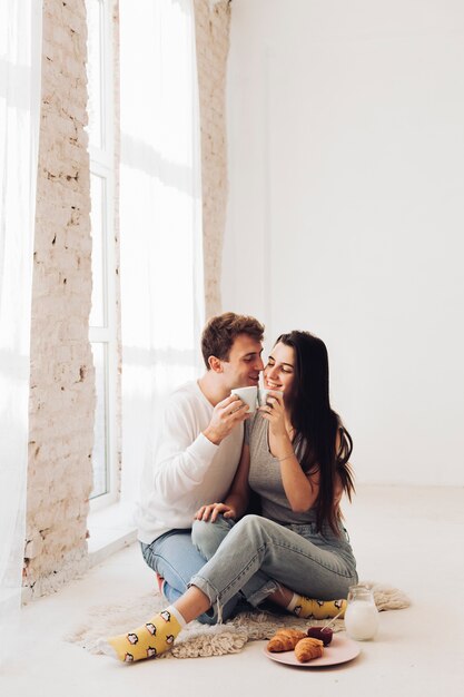 Couple having coffee