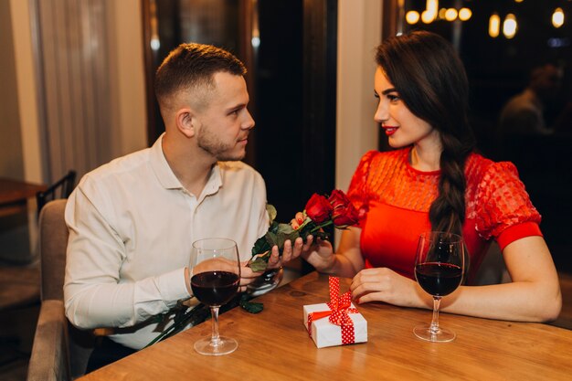 Couple having date in cafe