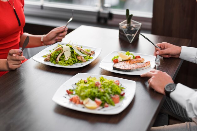 Couple having dinner at a restaurant