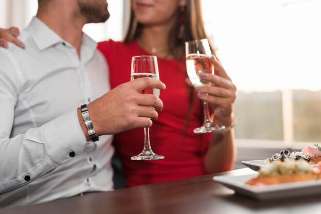 Couple having dinner at a restaurant