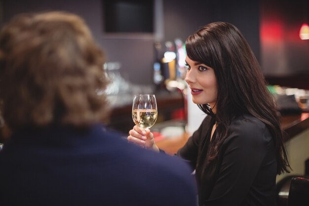 Couple having drinks together