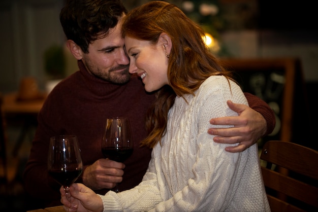 Free photo couple having fun at night