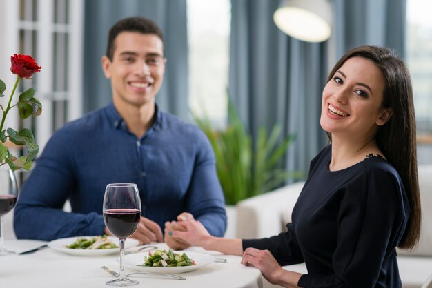 Couple having a romantic dinner together