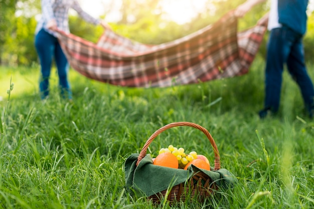 Free photo couple having romantic picnic