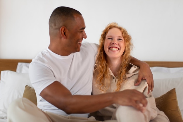 Couple at home enjoying life