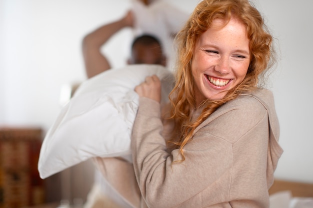 Couple at home enjoying life