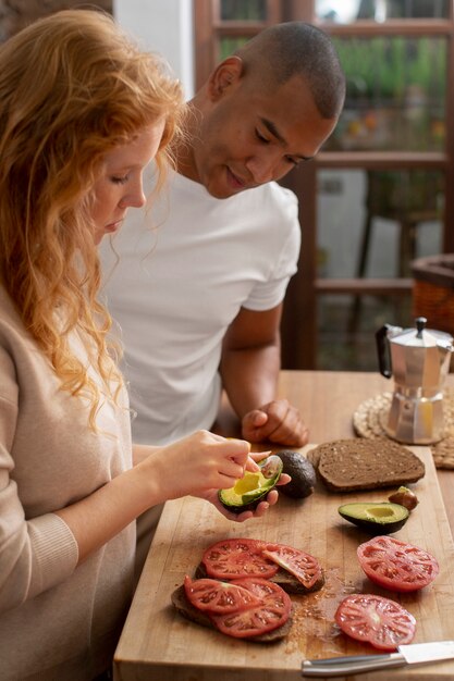 Couple at home enjoying life