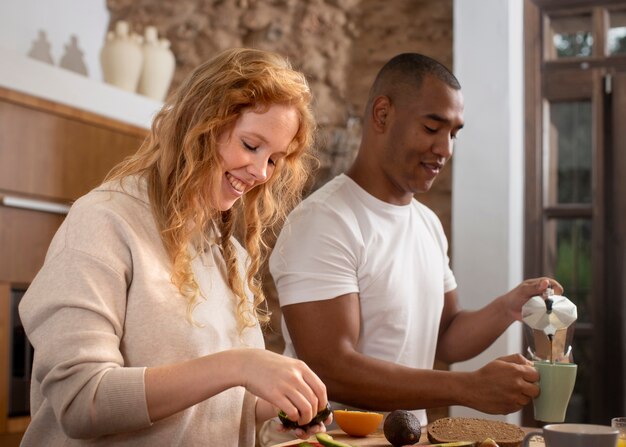 Couple at home enjoying life