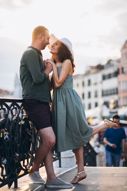 Couple on honeymoon in Venice