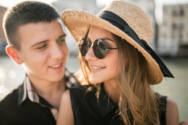 Couple on a honeymoon in Venice