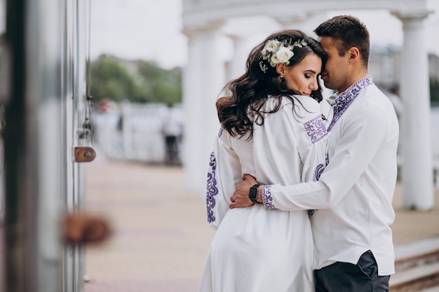 Free Photo couple hugging 