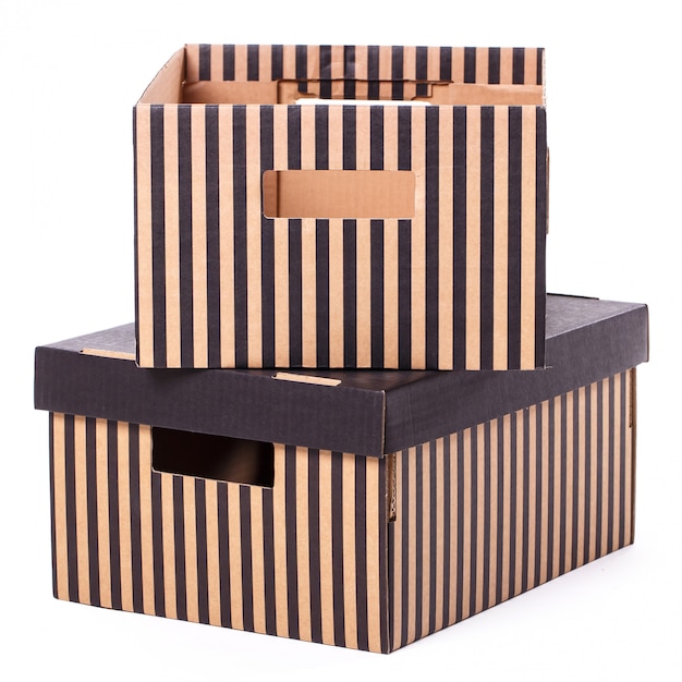 couple isolated Striped box 