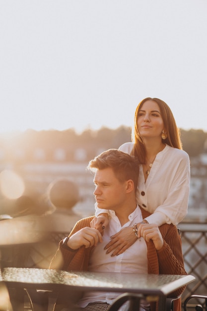 Free photo couple in love by the lake