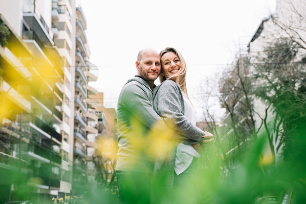 Couple in love outdoors