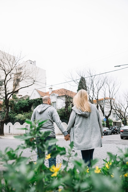 Couple in love outdoors