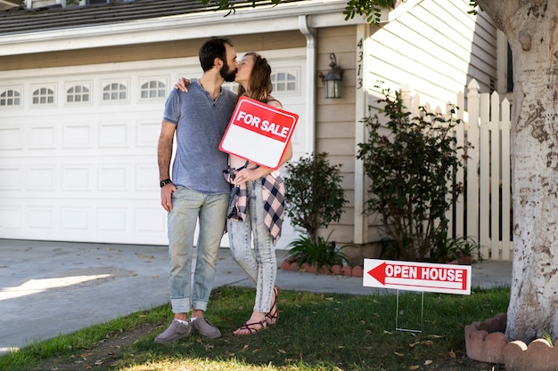 Couple moving in new house