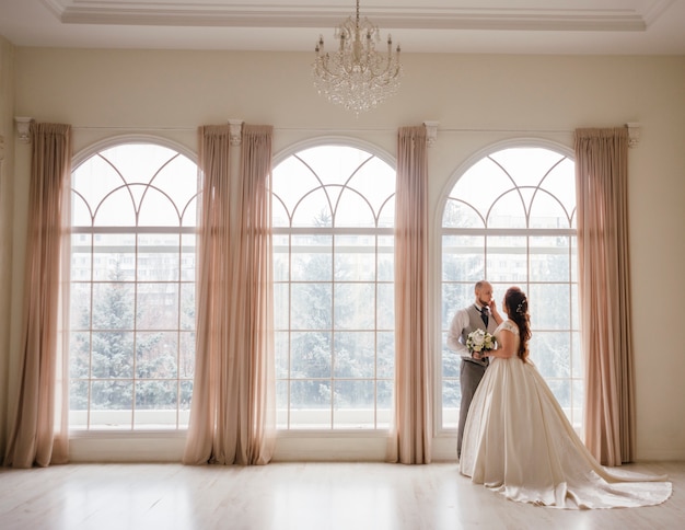 Couple of newlyweds posing