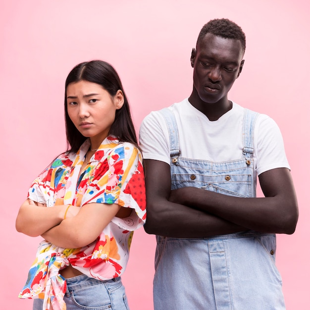 Couple posing in studio