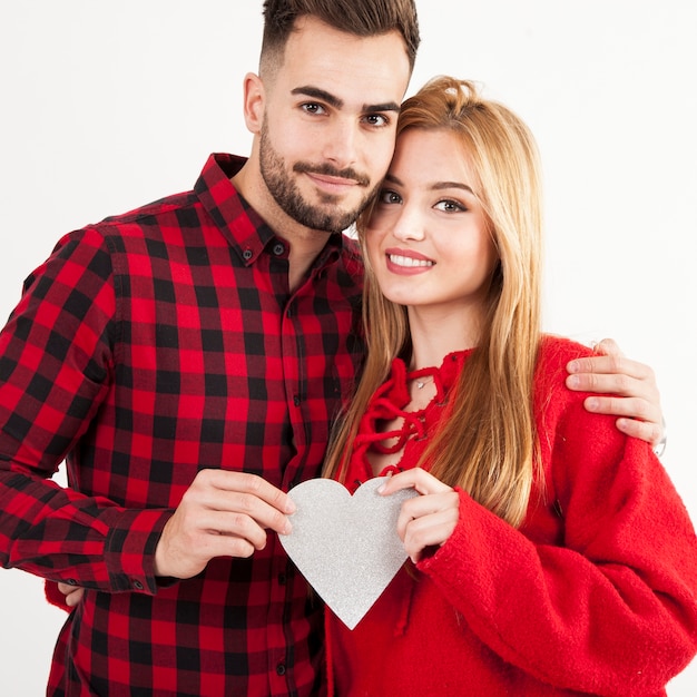 Couple posing with heart