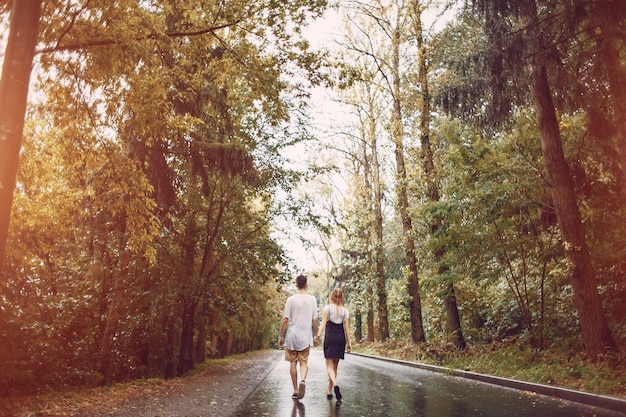 couple in the rain