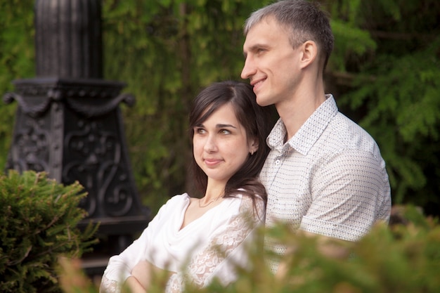 Couple relaxing outdoors