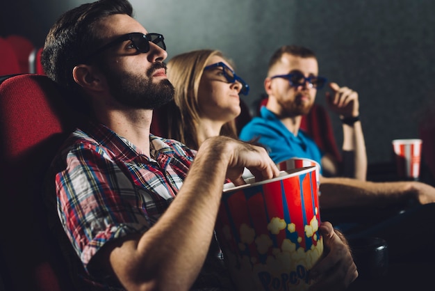 Couple spending time in cinema