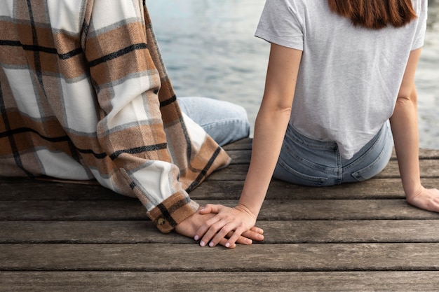 Free photo couple spending time together outdoors