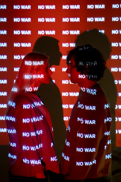 Couple staying in the light of no war wording